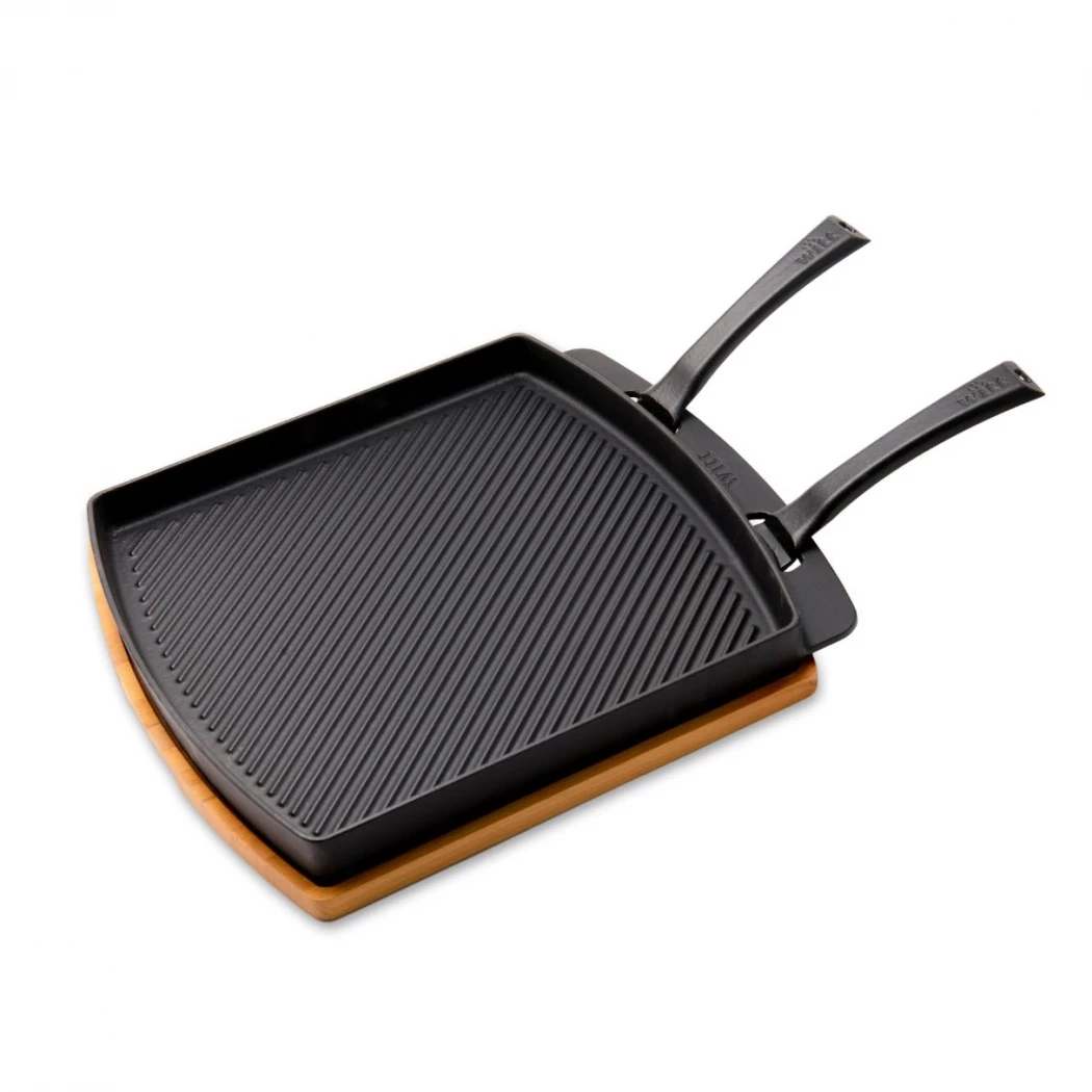 Tweezijdige grillpan van Witt - Pizzagrillplaat - Gietijzeren bakplaat