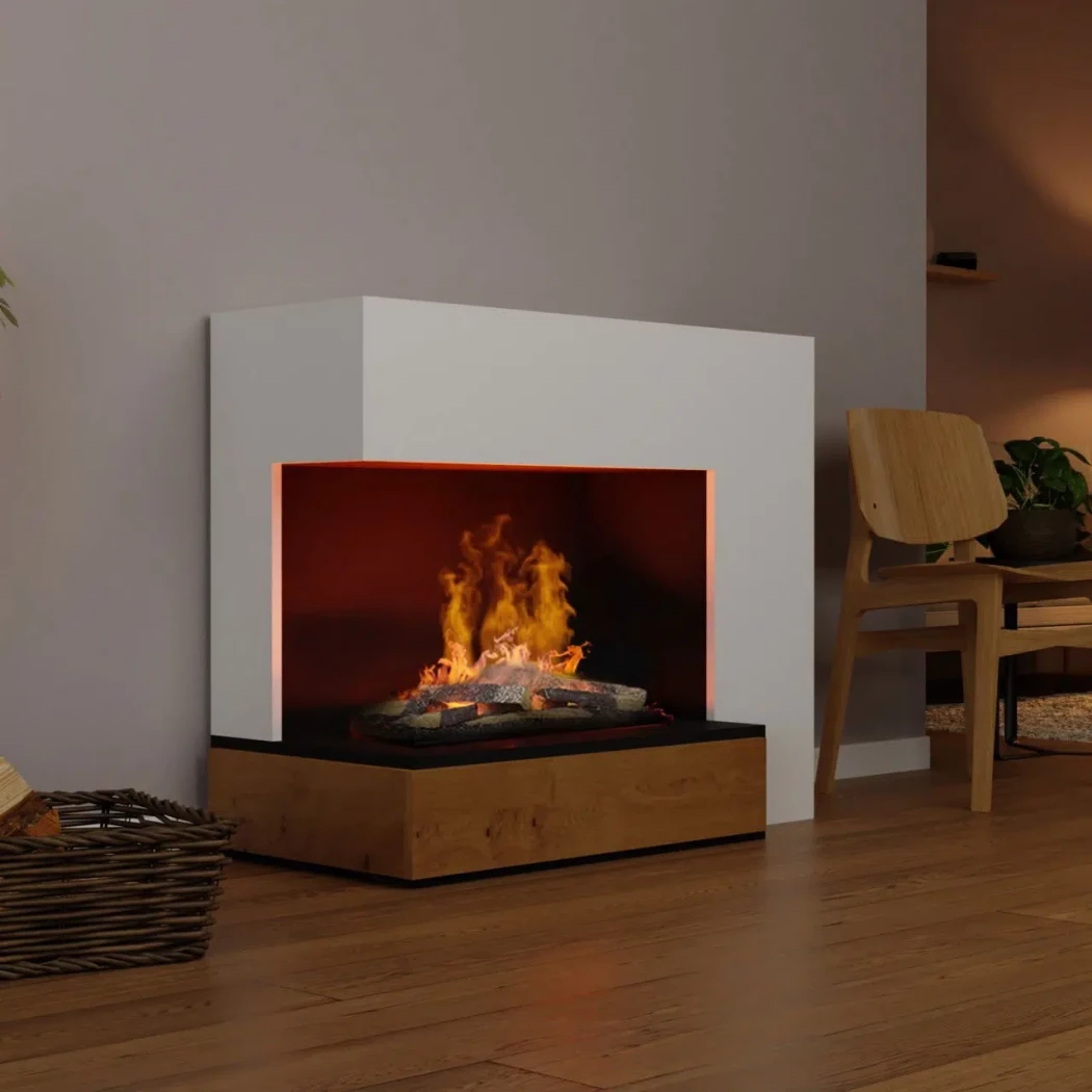 Glow Fire Planck Tall Linkszijdig - OMC 600 | Vrijstaande Waterdamphaard - 90 cm x 109 cm x 53 cm afbeelding