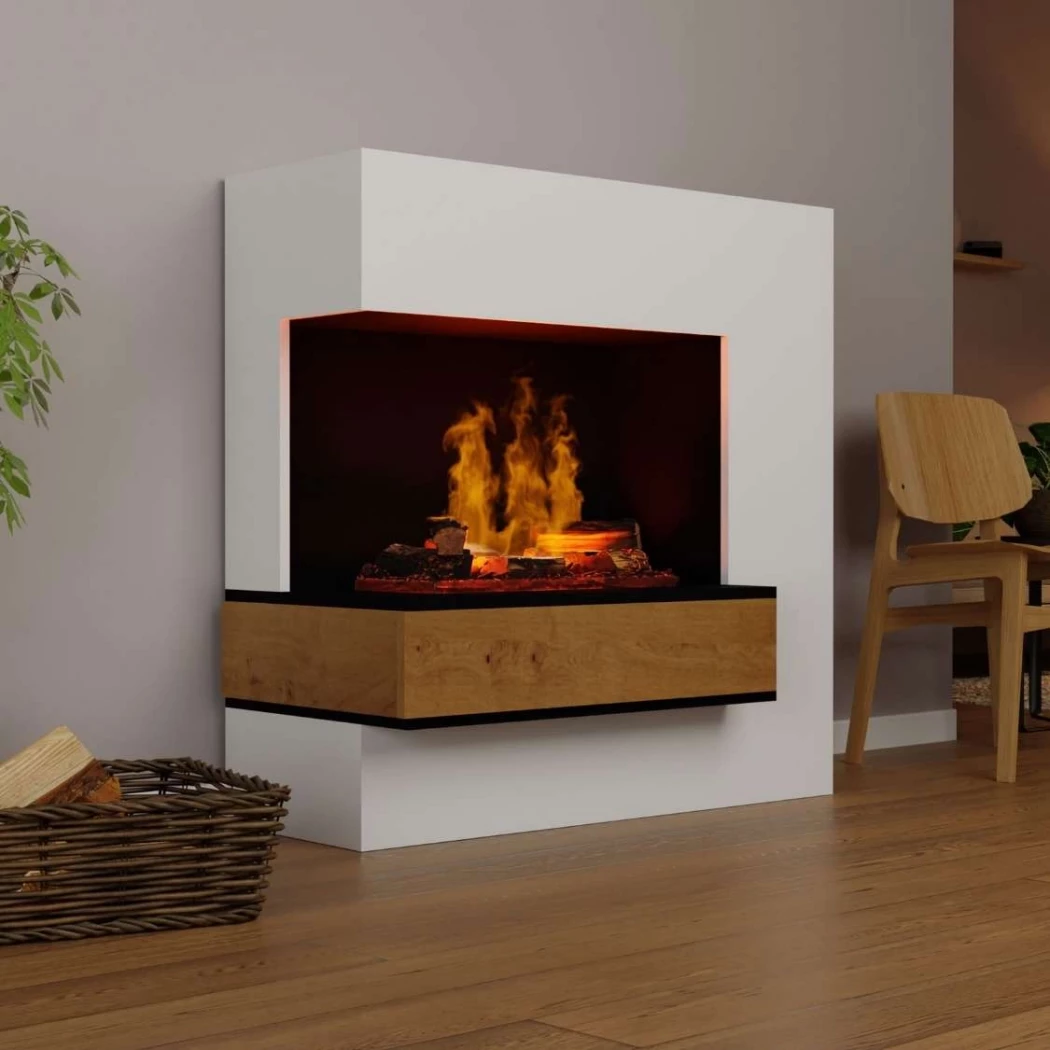 Glow Fire Planck Tall Linkszijdig - OMC 600 | Vrijstaande Waterdamphaard - 110 cm x 109 cm x 53 cm afbeelding 1