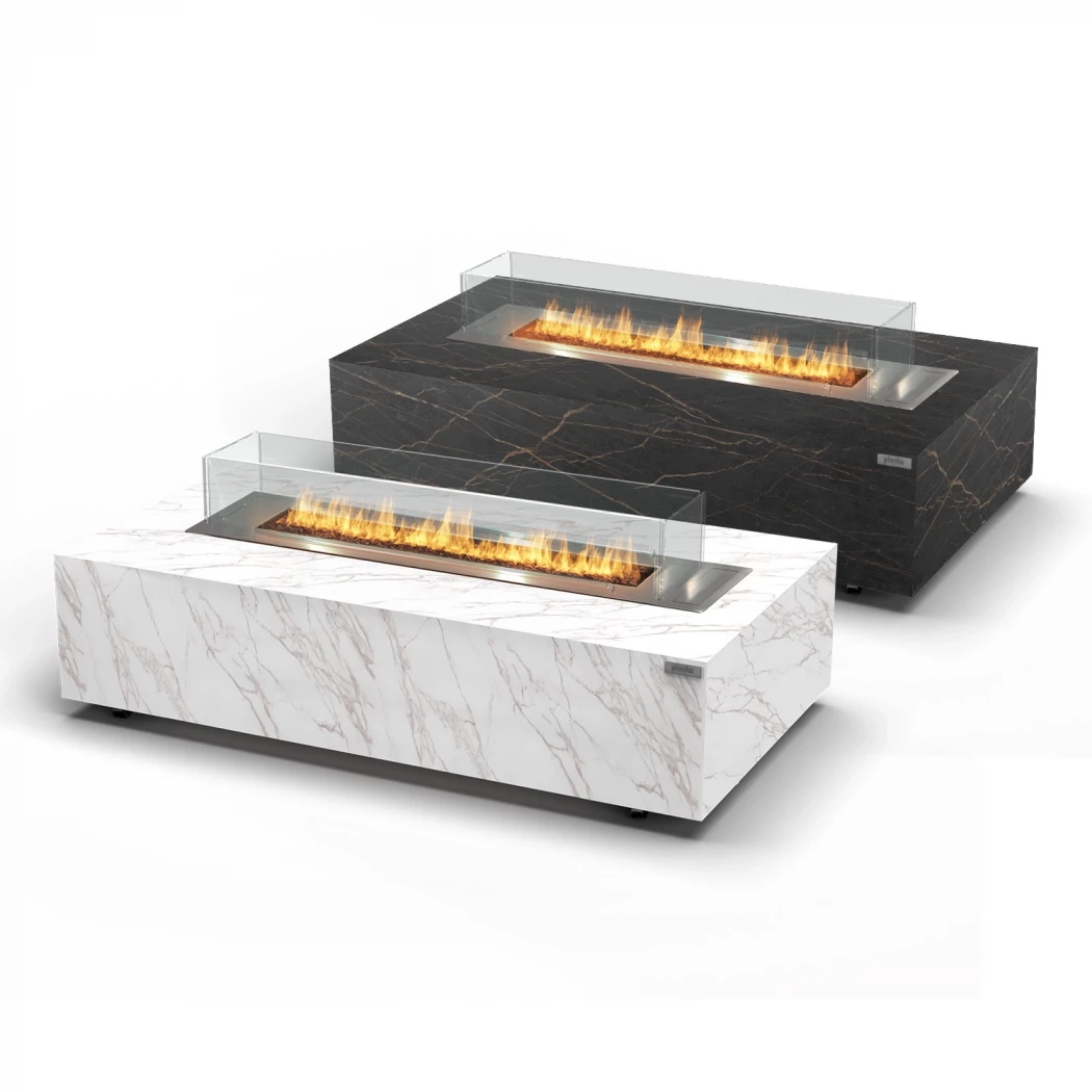 Planika Cabo vuurtafel Daze/ Laurent | Planika Fires | Cabo vuurtafel | ingebouwde automatische bioethanol vuurplaats | Zwart of witte marmerlook
