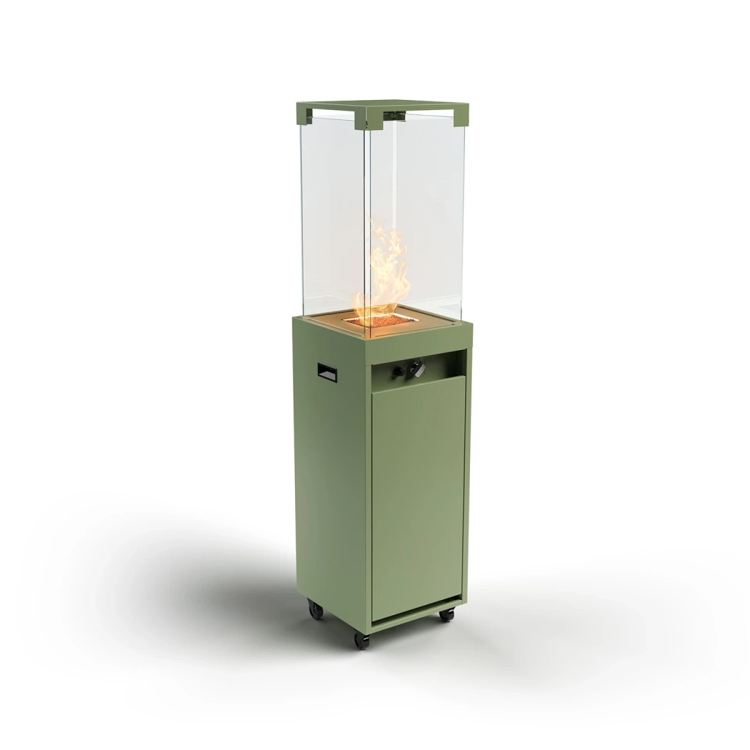 Faro buiten gashaard - Pale Green | Planika Fires | buiten gashaard | Olijf groen | verplaatsbare haard