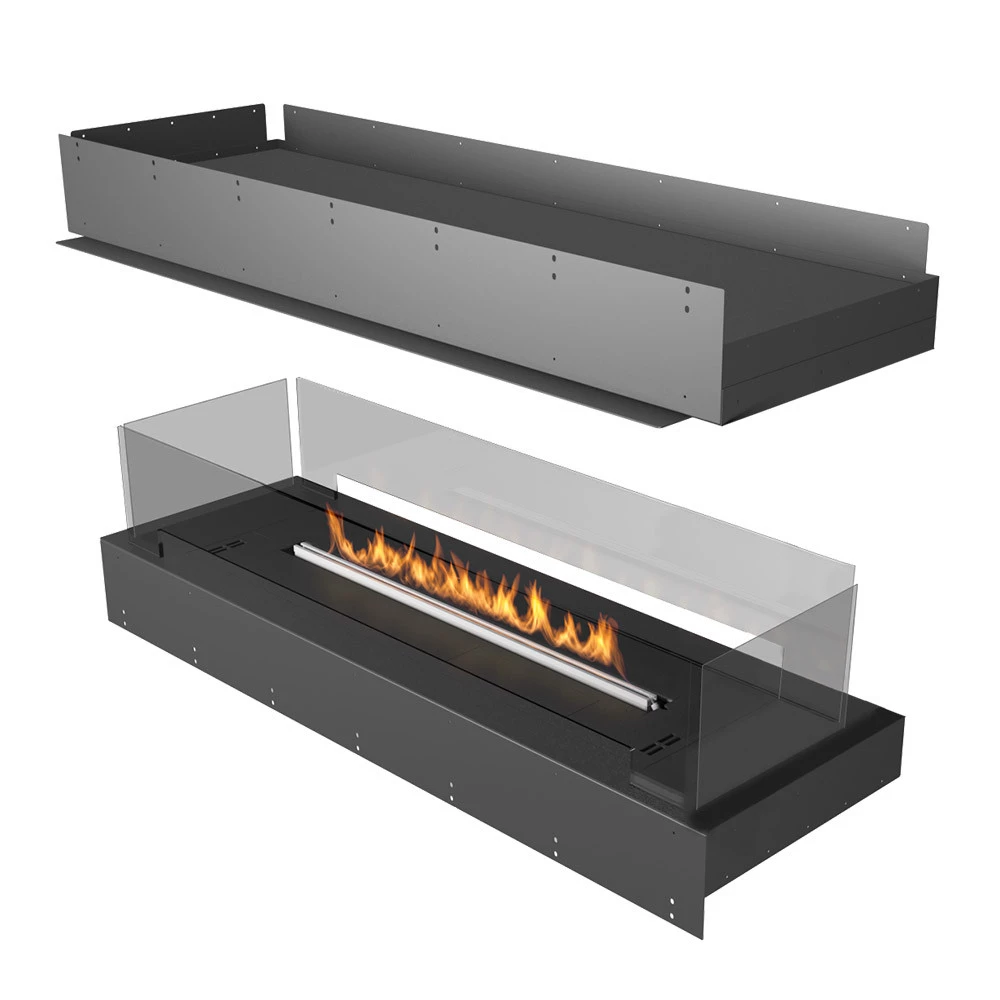 Forma 1200 Island | Planika Fires | Inbouwhaard | Bioethanol haard | Eilandwand met zwevende wand | open haard