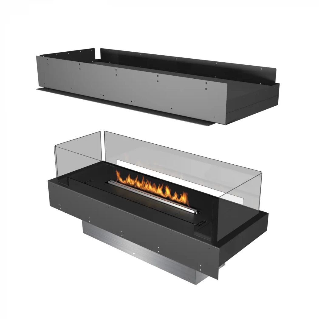 Forma 800 Island | Planika Fires | Inbouwhaard | Bioethanol haard | Eilandwand met zwevende wand | open haard afbeelding 1