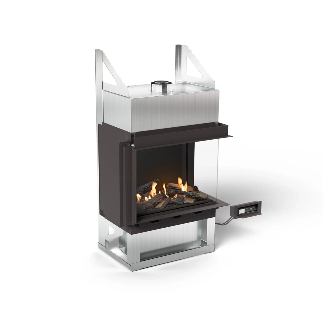 Planika Sono Right Corner bio-ethanolhaard - volledig glasomsloten, 9,5 kW, BEV®-brander, zwarte afwerking afbeelding 1