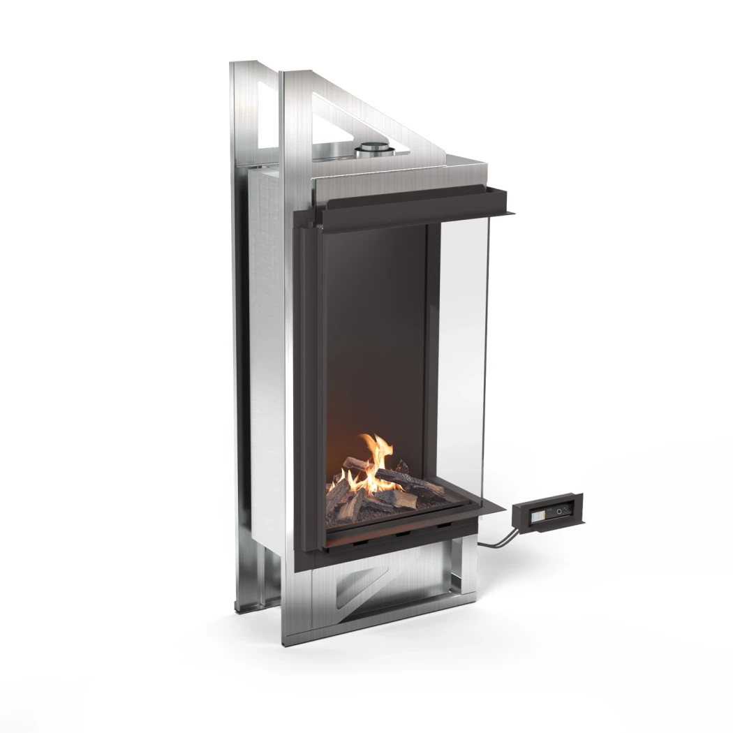 Planika Vitro Right Corner bio-ethanolhaard - glazen ombouw, 9,5 kW, BEV®-brander, zwarte afwerking afbeelding 1