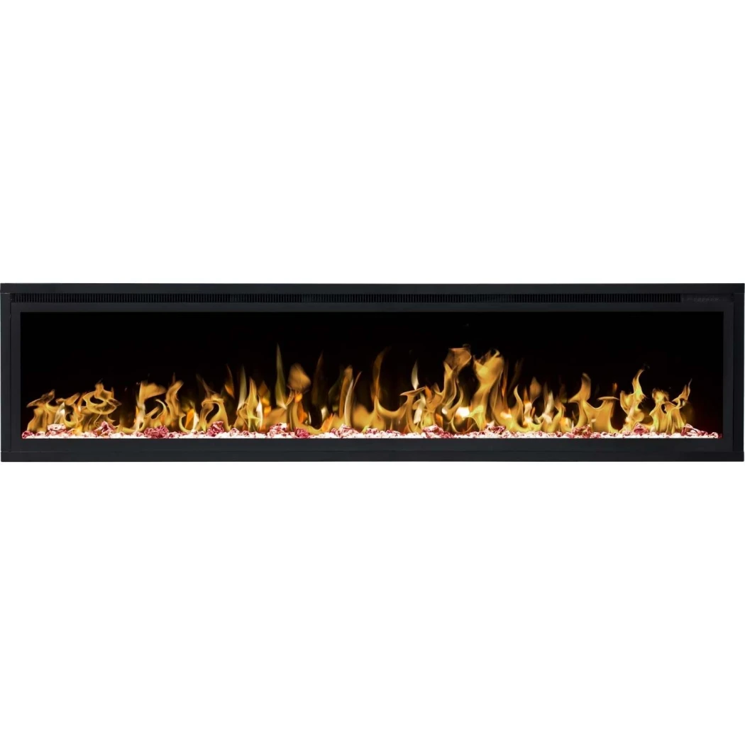 Aflamo Royal Elektrische Open haard 182 cm (72 inch) - Wandgemonteerd, LED Vlam, Afstandsbediening, Zwart Glas, 1500 W Warmteafgifte afbeelding 1