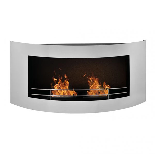 Stalen bio-ethanol haard met ronde vorm ScandiFlames | Bioethanolhaard-shop.nl | Hangende bio-ethanol haard