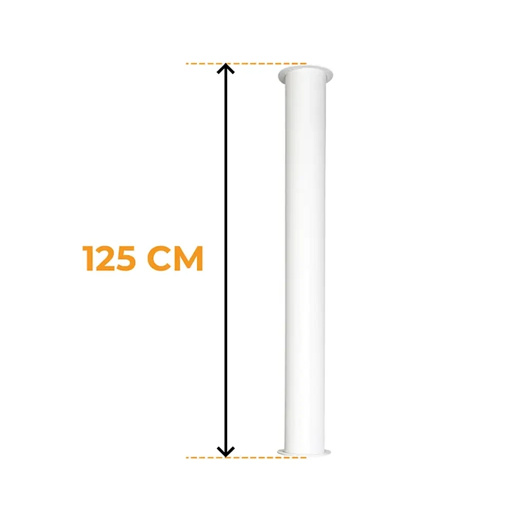 Toronto Buis Wit 125 cm – Totale lengte 165 cm | Bioethanolhaard-shop.nl |