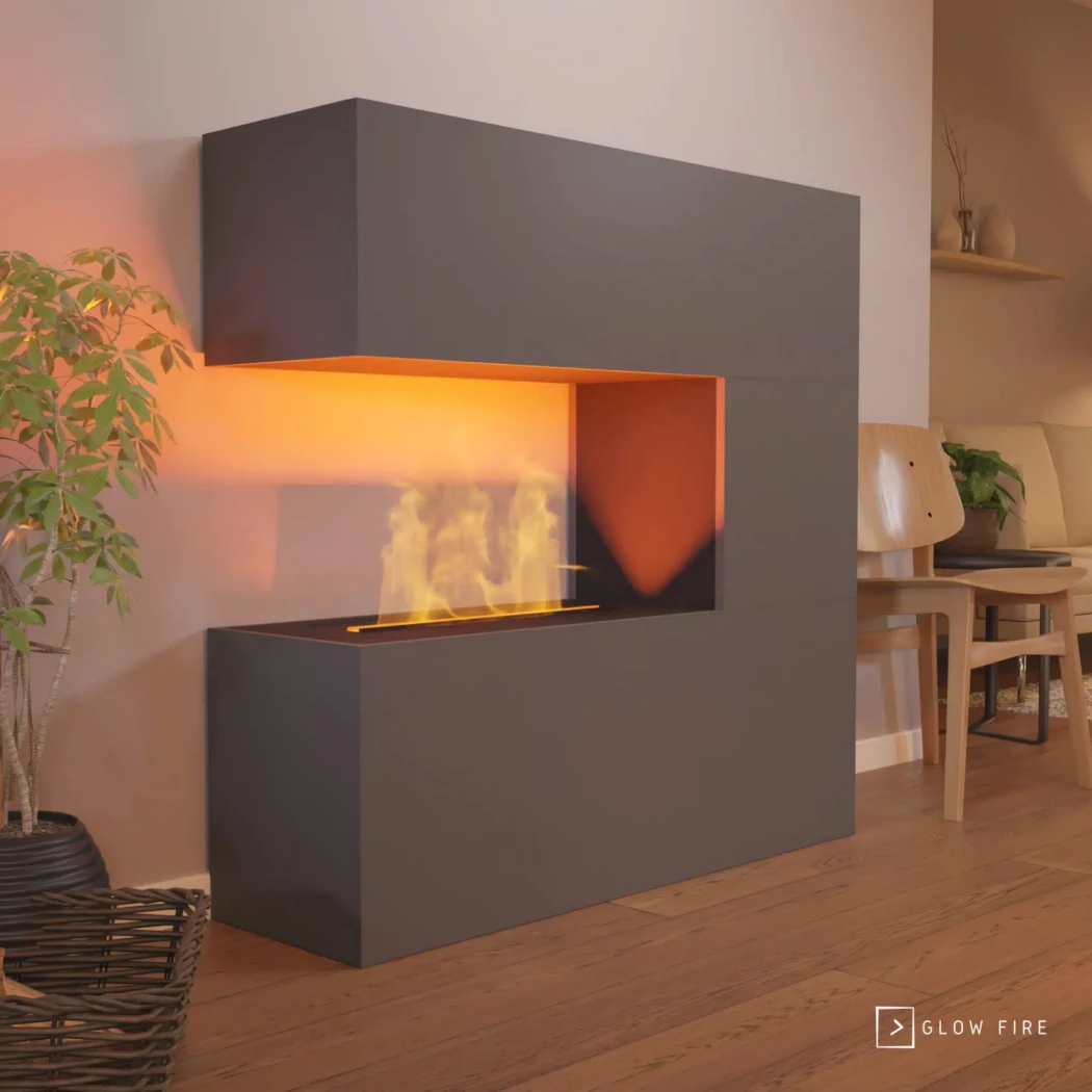 Schiller Waterdamp haard - Grå Glow Fire  | Bioethanolhaard-shop.nl | Vrijstaande waterdamphaard