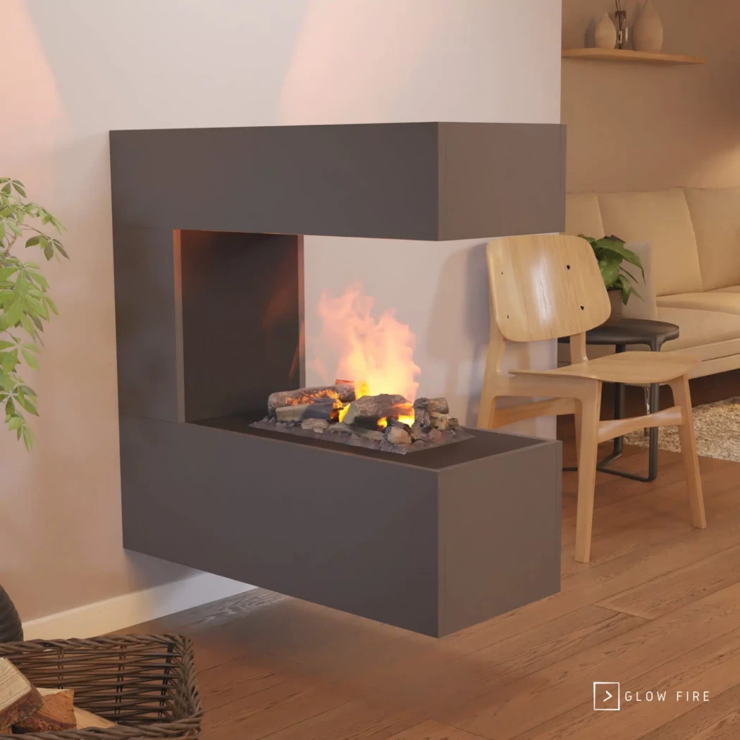 Schiller Wall - Grå Glow Fire | Bioethanolhaard-shop.nl | Opti-myst wandhaard