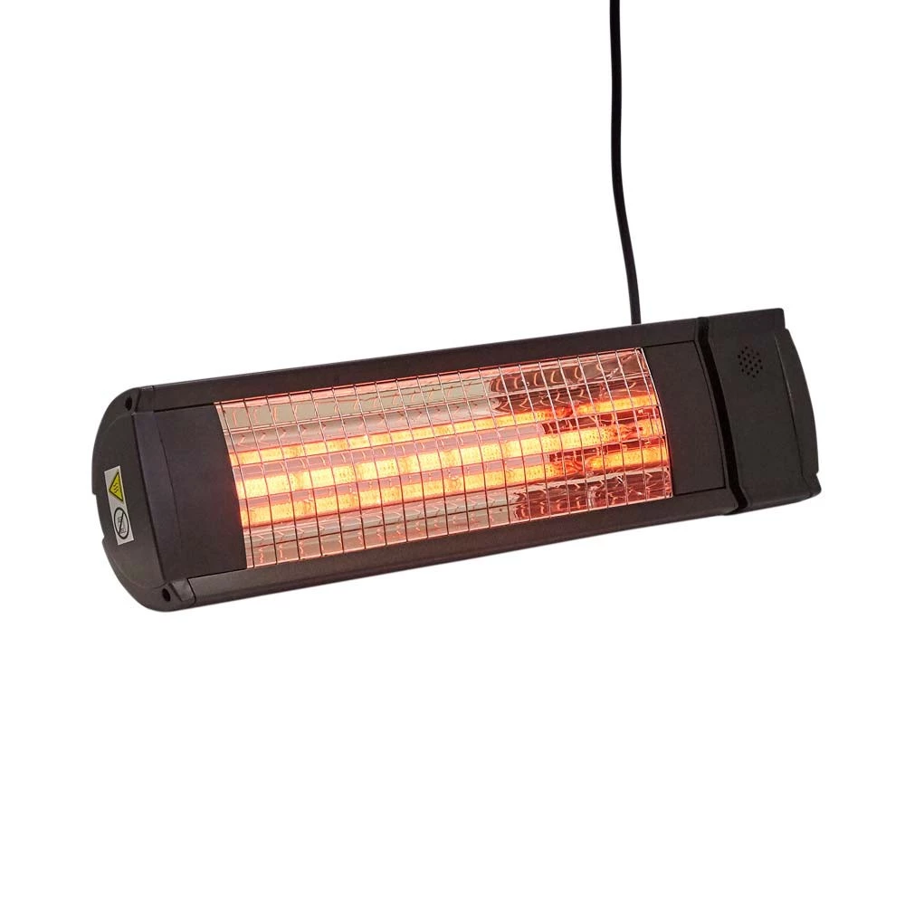 Terrasverwarmer HEAT1 ECO High-line 1500W - Zwart HEAT1  | Bioethanolhaard-shop.nl | Muur-gemonteerde elektrische terrasverwarmer