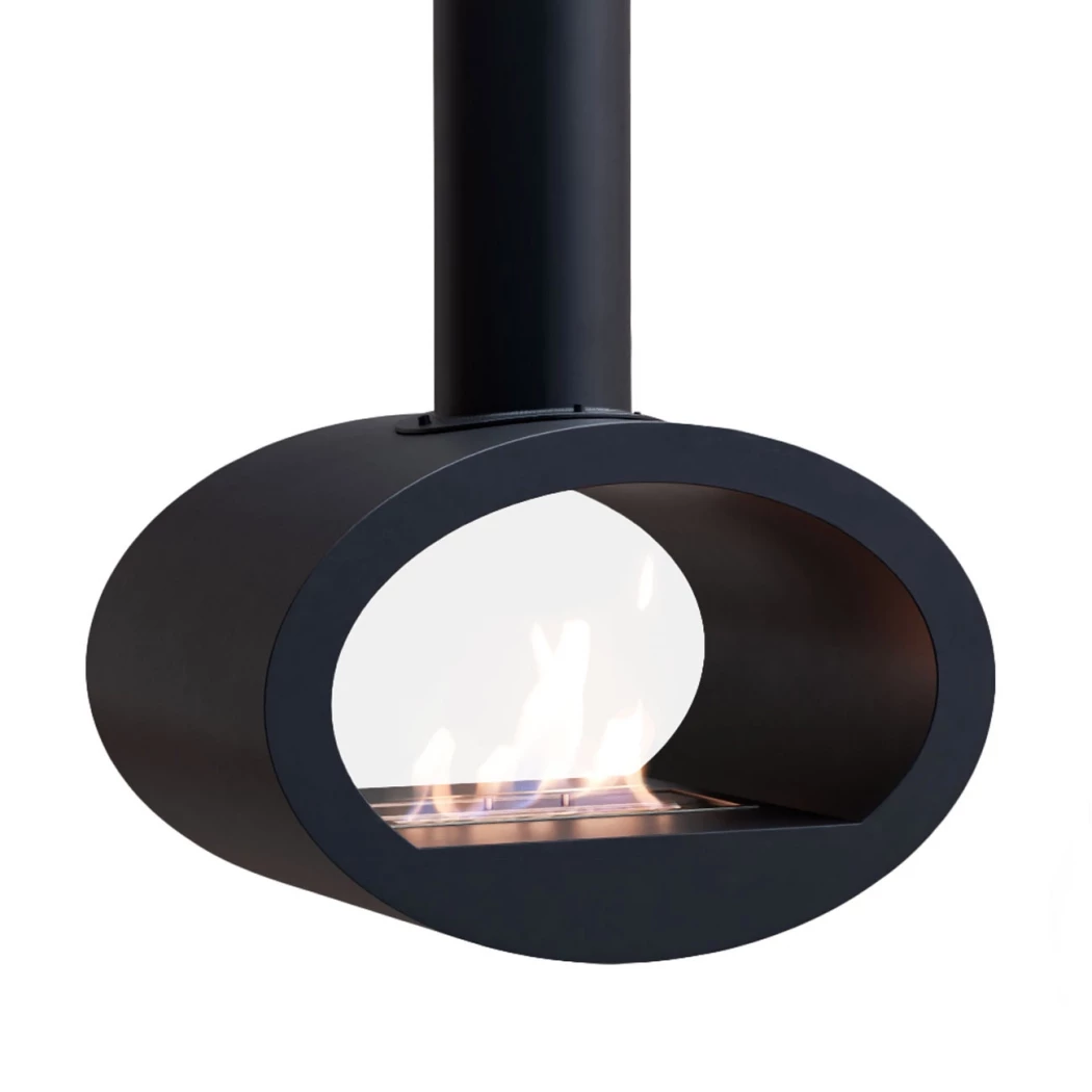 Toronto Zwart - 2-zijdige bio-ethanol plafondhaard ScandiFlames  | Bioethanolhaard-shop.nl | Plafond bio-ethanol haard