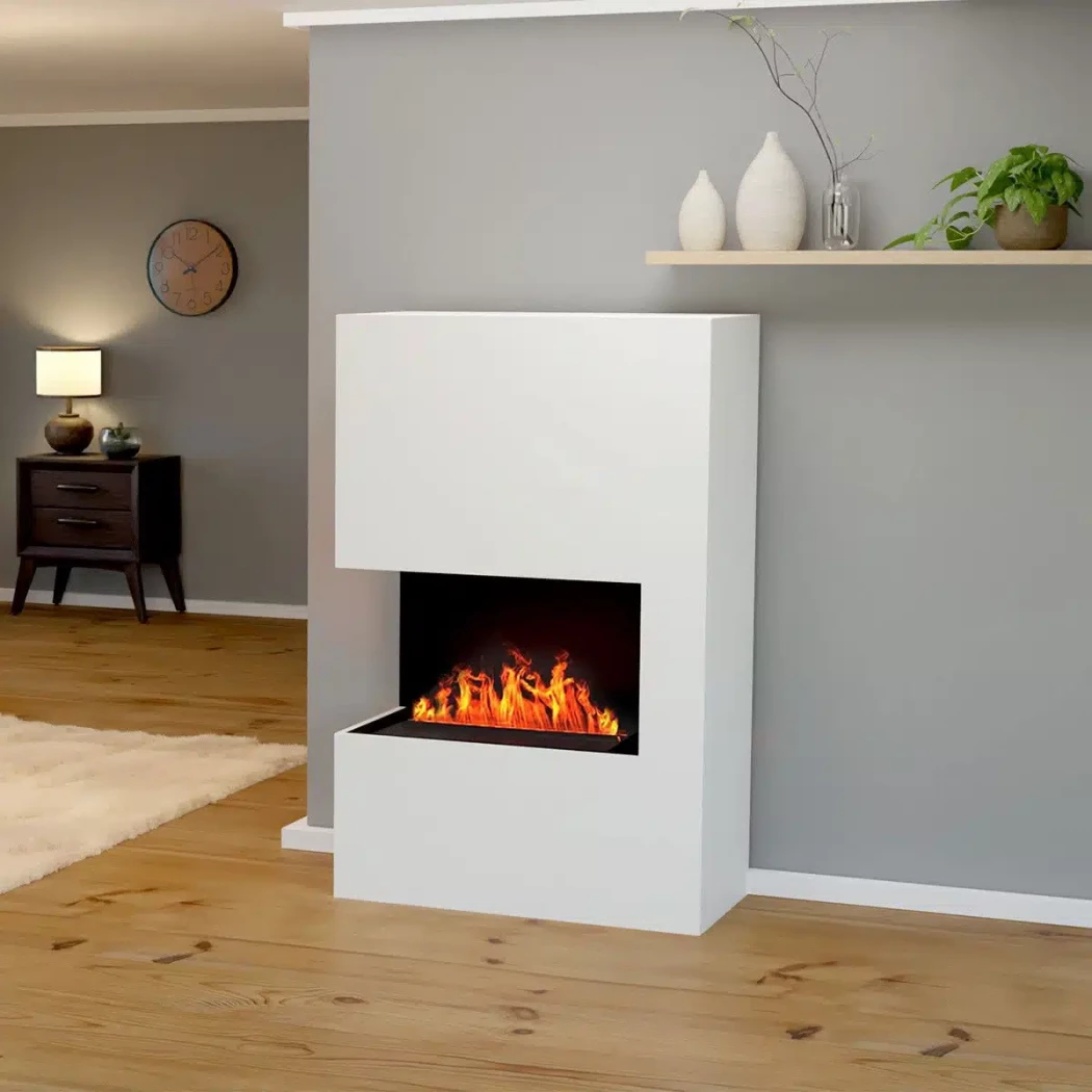 Tucholsky left corner - Hvid Glow Fire | Bioethanolhaard-shop.nl | Vrijstaande waterdamphaard