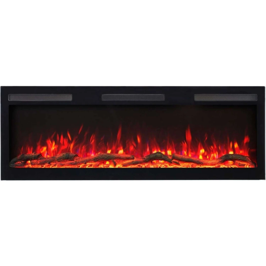 Aflamo Majestic PRO Elektrische Haard 107 cm (42 inch) - Inbouw of Wandgemonteerd, Zwart Glas, LED Vlam, App-bediening afbeelding 1