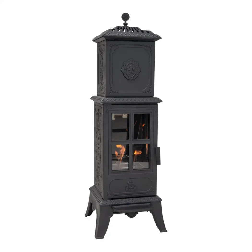 Westbo of Sweden Victoria 240 - Vrijstaande bio-ethanolhaard in gietijzer - 4 uur brandtijd per vulling - Klassiek tegelkachelontwerp afbeelding