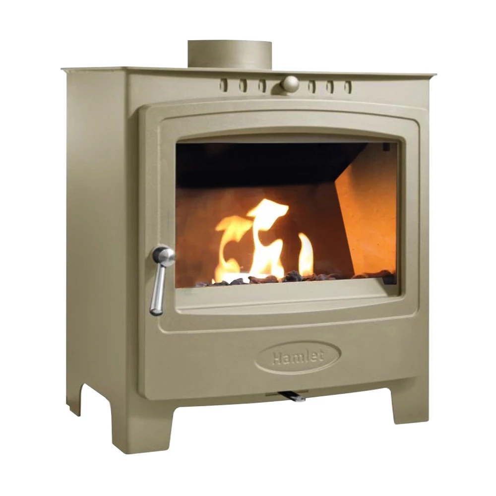 Solution 5 Widescreen Strogeel Crème - Vrijstaande bio-ethanol haard van Arada - Afmeting: 52,5 x 55,8 cm afbeelding