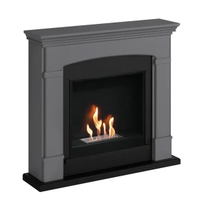Hals Grijze Bio-ethanolhaard in modern grijs design voor rookvrije verwarming