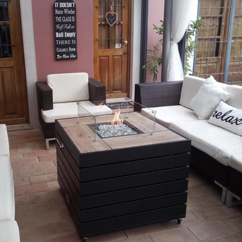 Muztag Madrid gashaard Design terrasverwarmer in tafeldesign voor buiten