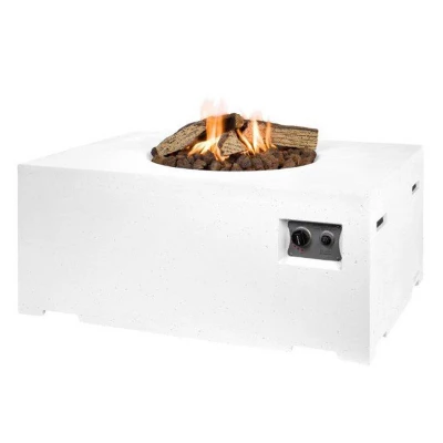 Rechthoekige witte gashaard tafel Gashaard tafel rechthoekig wit