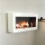 Grote en elegante bio-ethanol open haard voor montage aan de muur. Maat: 90 x 43 x 17 cm.