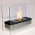 Biohaard met twee glazen zijdes en een brander van 1,2 liter. Brandtijd 2-3 uur. Maat H: 40 x B: 47 x D: 19 cm.