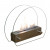 Hippe biohaard met rond glas en een stalen brander. Brandtijd 2-3 uur. Maat H: 28 x B: 35 x D: 12 cm.
