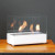 Witte tafel biohaard met een ingebouwde brander.