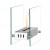 Tafel biohaard in glas met een stalen brander. Brandtijd: 2-3 uur. Maat: H: 28 x B: 35 x D: 12 cm